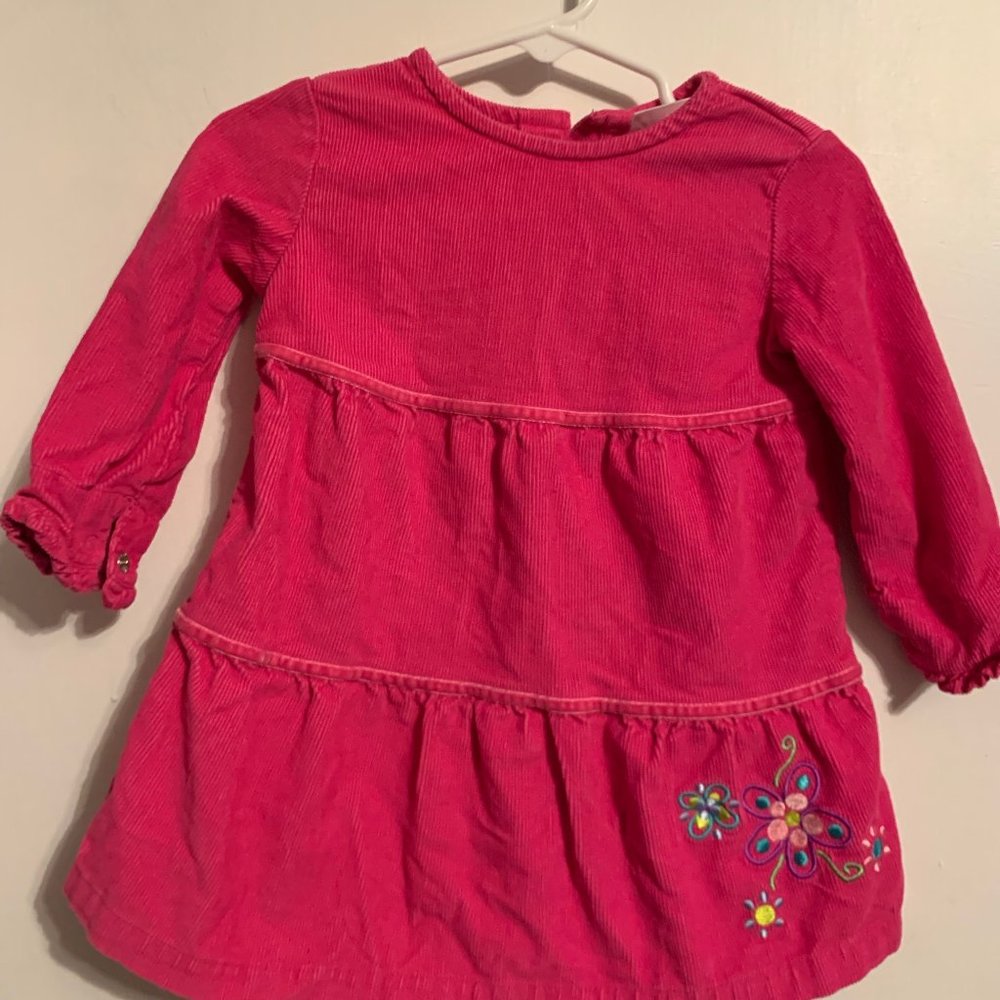 PINK BABY DRESS LONG SLEEVE SZ 6-12 MO
